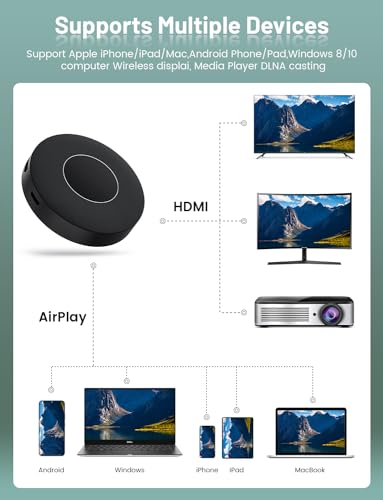 Adaptateur HDMI sans fil sans application pour projeter PC sur TV et écran