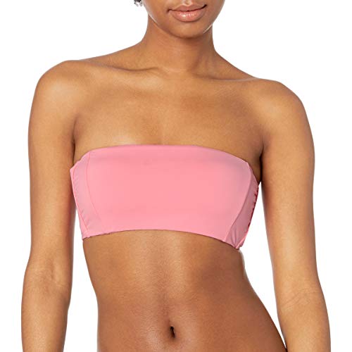 Bikini Lab Women s Cap Sleeve Bandeau Bra Bikini Swimsuit Top, pop Pink, XX-Large