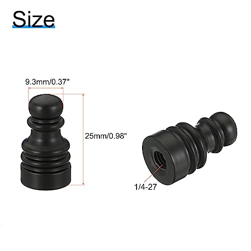 Image of PATIKIL 1 inch Tall Iron Lamp Finials Cap Knob, 4Pcs Lamp Screw Holder Tapped 1 /4-27 for Table and Floor Lamp Shade Decorations, Black