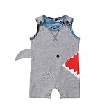 Summer Newborn Kids Clothing Baby Boys Cute Sleeveless Shark Romper Jumpsuit Bodysuit Top Outfits Cl