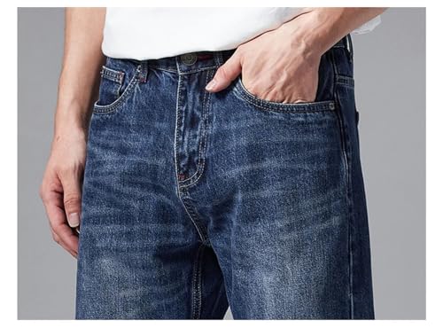 Men's Straight Cut Wide Leg Jeans Loose Fit Denim Pants Trousers4