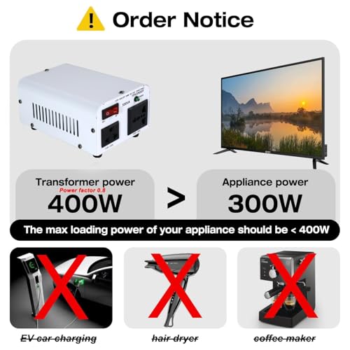 Image of 500W 110V to 220V Voltage Converter Transformer Step Up /Down | 110-120V /220-240V w /US Power Cord,White