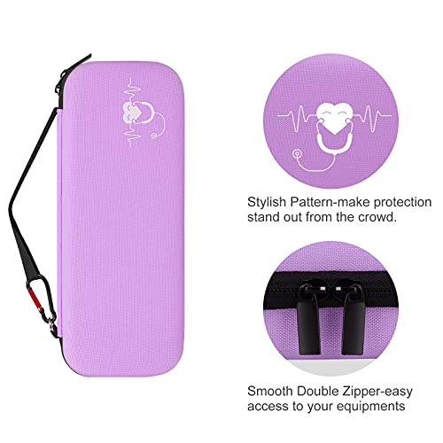 Image of Stethoscope Carrying Case, Hard Stethoscope Case Compatible for 3M Littmann Classic III, Cardiology IV Diagnostic, MDF Acoustica Stethoscopes and Other Nurse Accessories (Purple)