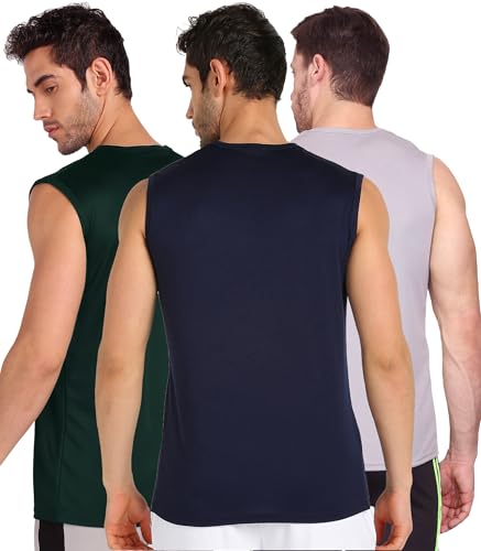 Image of TQH Sleeveless T Shirts for Men | Vest for Men | Tank Top Men's | Sando for Man | Man Sleeveless Gym Vest Round Neck Solid Casual T-Shirt for Workout Running Sports Beach