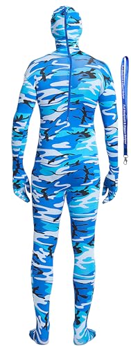 Image of Full Bodysuit Include Zipper Helper Unisex Spandex Stretch Adult Costume Zentai Disappearing Man Body Suit