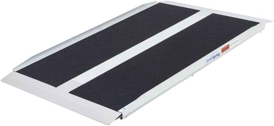 4' Wheelchair Door Threshold Ramp, 400 lb Capacity, Entrance Ramp, Silver Spring, 30" W