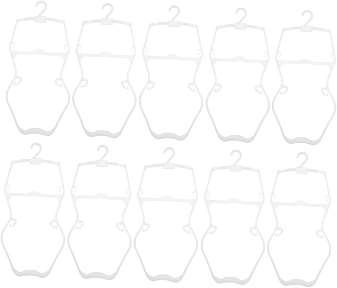 HOMSFOU 10pcs Swimwear Hangers Body Shape Display Plastic Closet Clothes Hangers for Boys and Nursery Storage White