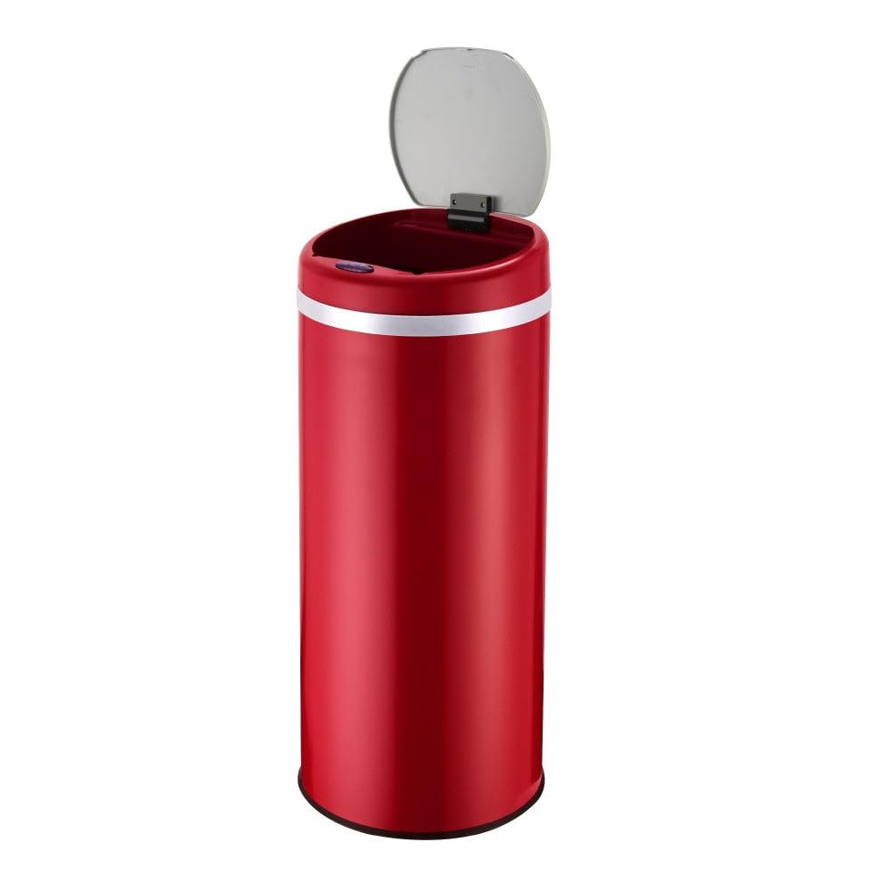 Kitchen Move Cubo de Basura Soho para la Cocina, Acero Inoxidable, 42L Rojo