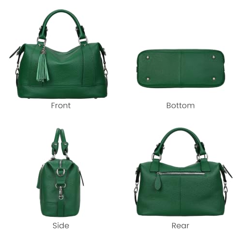 Image of HESHE Womens Genuine Leather Purse Satchel Tote Bags Ladies Real Leather Bags Crossbody Handbags
