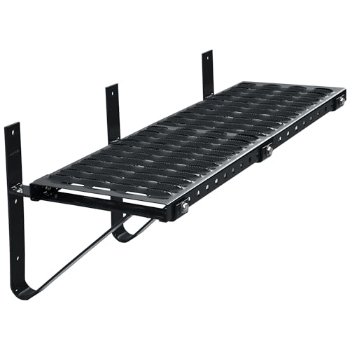 Parotec Dachtritt - Dachtritte für schornsteinfeger - Laufrost Dachtritt - Steigtritt Kaminpodest 150 cm Komplett für Kamin/Wand (RAL 7016 -...