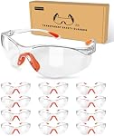 12 Packs Lunettes de sécurité orange pour hommes et femmes - Verres et lunettes de travail transparents pour la protection ultime des yeux