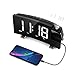 LC.IMEEKE Projection Alarm Clock, 7" LED Curved-Screen Large Digital Display, Adjust Brightness Automatically, 12/24 Hour,Dual Alarm Clock with 2 Alarm Sounds, Projection Clock on Ceiling (White)