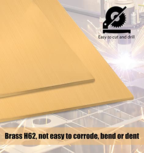 Hygmpdas 2 Pcs Brass Sheet - 6'' X 6'' X 0.04"(18 Gauge), Brass Sheet Metal #TOP2