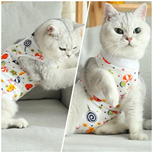 Image of Cat Recovery Suit, 1 PCS Pet Surgical Recovery Suit Pet Cone Alternative for Small Medium Pets, M