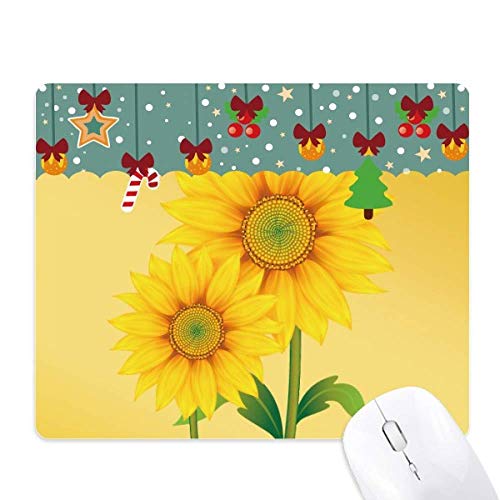 Cojín de ratón amarillo de girasol con base de goma antideslizante para mesa