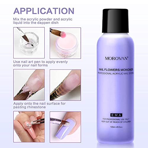 Morovan Acrylflüssigkeit für Nägel Professionelle 120ml Acryl Liquid Monomer für Acrylpulver Acryl nagelverlängerung… – Bild 4