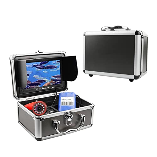 NATUREACT Verbessertes Fischfinder-Unterwasser-Videokamera-Kit, 30m Kabel 720p 7" Farbdisplay 1200TVL HD-Kamera mit 24 LED IP68 wasserdichtem Sensor, für Unterwassererkennung Seefischen Eisfischen Cover