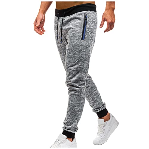 Hatop Mens Zip Pocket Workout Pants Gym Joggers Sweatpants Men Casual Athletic Pants Gray