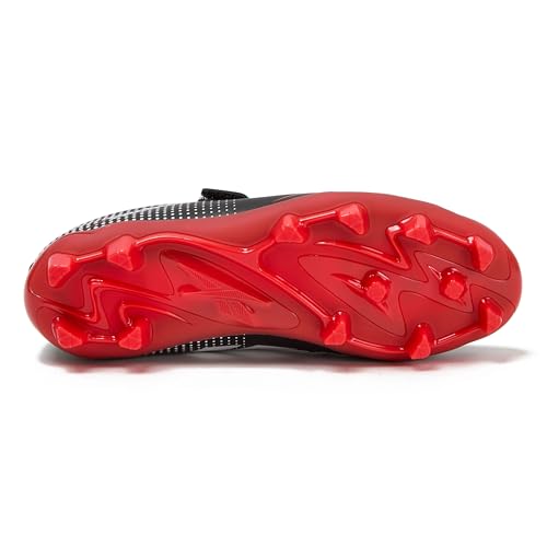 Reebok Strike MG Alt Youth Kids Soccer Cleats Boys and Girls Soccer Shoes, Lace Up or Hook & Loop Closure, Indoor or Outdoor for Turf or Grass, Black/Red, 6.5 by Reebok - Used condition - Image 5
