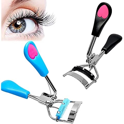 2 Pcs Eyelash Curler with Comb Stainless Steel Eye Lash Curler Wide Angle Eyelash Comb Eye Makeup Toolset for Girls Cover