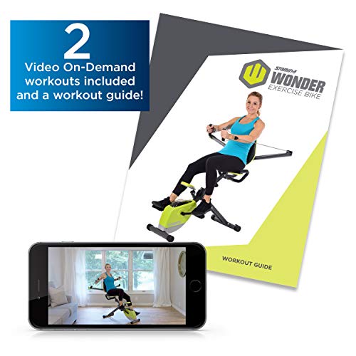 Stamina Wonder Exercise Bike | Build Upper and Lower Body Strength on One Machine | Includes Two Online Workout Videos, Chartreuse and Gray
