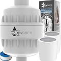 Shower Head Filter For Hard Water 20 Stages to Remove Chlorine Fluoride Water Softener Coconut Shell Activated Carbon Reduces Dry Itchy Skin Heavy Metals Other Sediments Vitamin C Aqua Earth