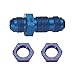 -3 AN Aluminum Straight Bulkhead Fitting Kit - Blue