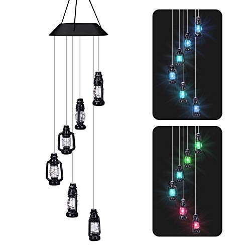 Ljym88 - Campana solar con 6 farolillos, cambio de color, lámpara de jardín para patio, No cero., como en la imagen, Tamaño libre Cover