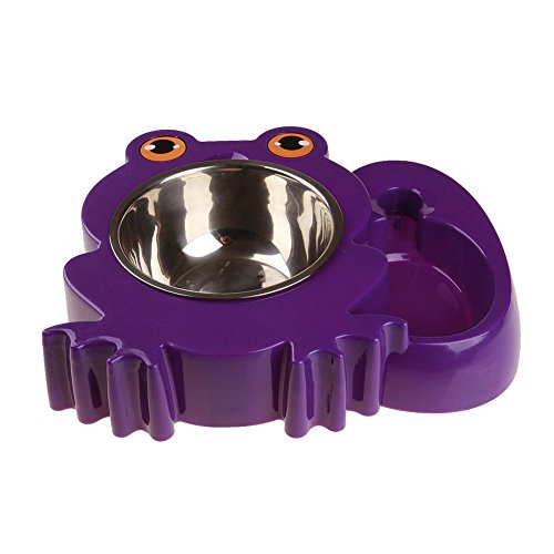 merymall Inoxydable Animal Automatique Eau Potable Gamelle Chien Bol de Nourriture pour Animal Domestique Bol à Riz épaississant