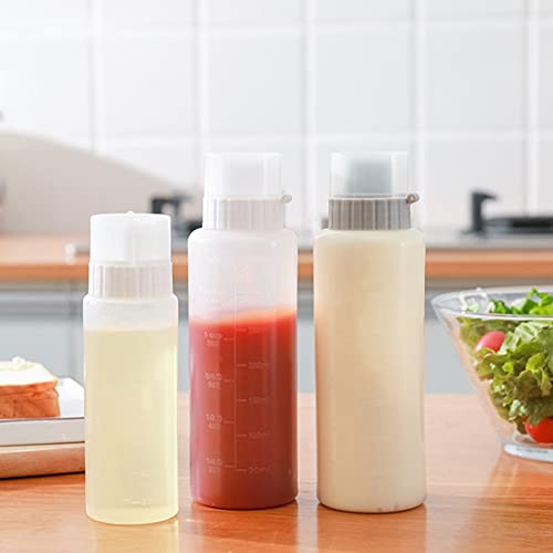 Winnereco Garrafas de Condimento de 5 Furos com Escala Ketchup Salada Lata Galheta (Branco)