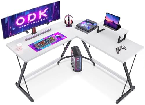 ODK St&oacute;ł gamingowy, narożne biurko dla graczy, w kształcie litery L, ...