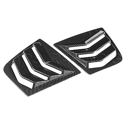 S SIZVER Signature Carbon Fiber Print Series Side Window Louvers Scoop Cover Vent Compatible with 2011-2021 Charger