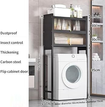 washing machine storage rack,Laundry Room Orga 3 Tier Washing Machine Cabinet Storage Rack Over Washer Dryer Storage Shelf with Adjustable Feet White