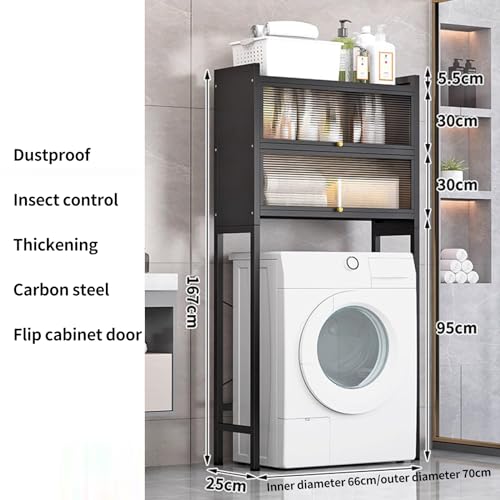 Optimiser petite buanderie avec l'étagère lave-linge 3 niveaux blanc - 2