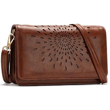 AMAZON - APHISON Multi-Function Small Crossbody Bags For Women,Cell Phone Shoulder Bag,Clutch Purse,RFID Wristlet Wallet,Card Holder Coffee