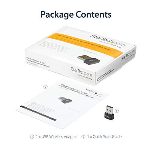 Startech.com Wireless Usb Wifi Adapter – Dual Band Ac600 Wireless Dongle - 2.4Ghz / 5Ghz - 802.11Ac Wi-Fi Laptop Adapter (Usb433Acd1X1) #TOP5
