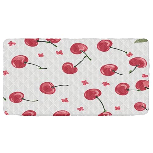 Portable Toddler Bed Sheet for Kids Cherry Berries on Stem Travel Bed Fitted Sheet