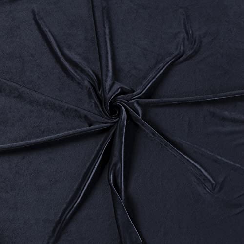 Coupon de tissu velours doux extensible bleu marine dimensions 500x150 cm
