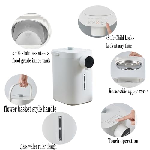 Tetera Eléctrica 5L con 8 niveles de temperatura blanca y azul miniatura 4