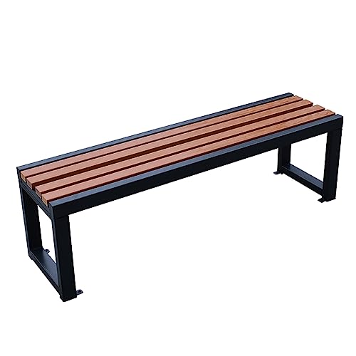 La mejor comparación de Bancas de madera para jardin - los más vendidos. 31 CUNTO PINNKL Banco de jardín para Patio, Banco de Patio al Aire Libre, Banco de Parque de Metal y Madera, Silla de Porche para Patio, césped (tamaño: 150 m/59 Pulgadas)