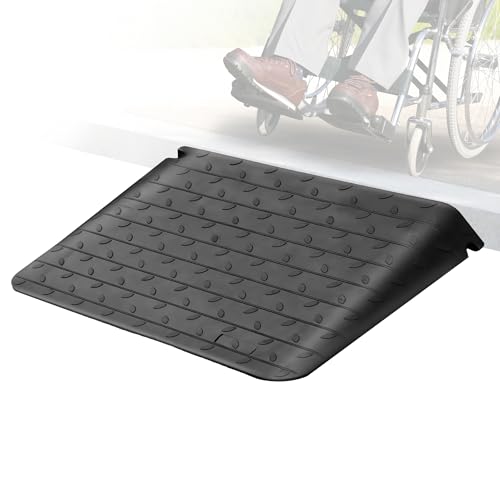 ELLUMIN 4" High Wheelchair Ramp Rubber Threshold Ramps for Wheelchairs for Home, 5500 lbs Weight Capacity, Non-Slip Surface for Wheelchair,Strollers,Scooters Home Doorways Use