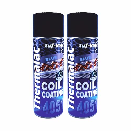 Image of tuf-kote THERMALAC 4051 AC Coil Protector Spray 500ml [BLUE, Pack of 2] | Transparent Anti-Corrosion Coating for Copper Tubing & Condenser Coils | Heat Resistant up to 205C