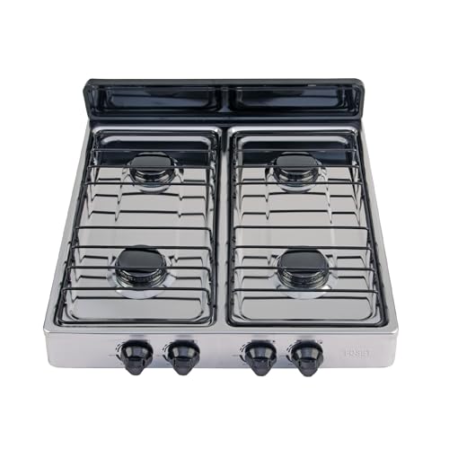 Reviews de Estufas Integrales los más solicitados. 41 Foset PAGA-4X, Parrilla de gas de sobreponer 4 quemadores, inoxidable
