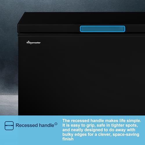 Fridgemaster MCF198EB 191L Chester Freezer 4 Star Freezer Rating - 55.7D x 89.1W x 85.3H cm Black with Recessed Handle - E Rated - Image 9