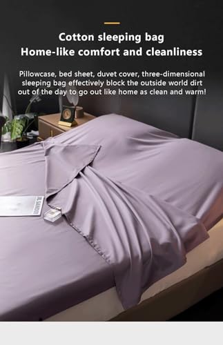 Forro para saco de dormir 100% algodón con cremallera, sábana de viaje para adultos, saco de dormir ligero para camping, hoteles, senderismo, uso individual y doble, esencial de viaje portátil