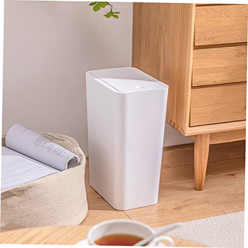 Caneca de basura plástica rectangular con tapa miniatura 2