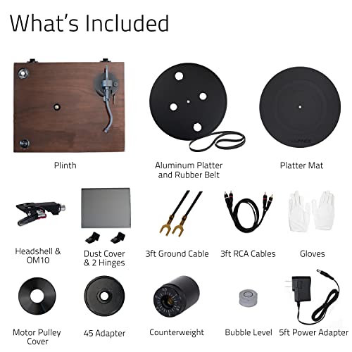 Fluance Rt82 Reference High Fidelity Vinyl Turntable Record Player With Ortofon Om10 Cartridge, Speed Control Motor, High Mass Mdf Wood Plinth, Vibration Isolation Feet - Walnut #TOP7