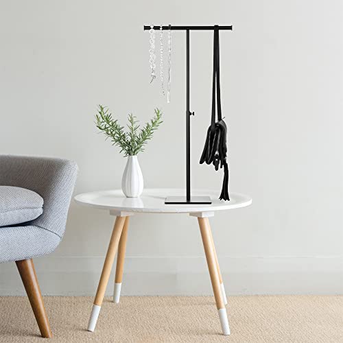 Bjewego Tabletop Purse Display Stand - Set Of Two Tabletop T Bar Handbag Display Stand - Adjustable Height Double Hook Hanging Jewelry Stands For Long Necklaces (Black) #TOP7