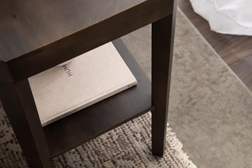 Kate and Laurel Talcott Modern Rectangle Wood Side Table, 22 x 14 x 26, Dark Brown, Transitional Decorative Two-Tier End Table for Use as a Bedroom Nightstand or Living Room Accent by Kate and Laurel - Image 4