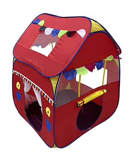 Image of Homecute Foldable Pop Up Hut Type Kids Toys Jumbo Size Play Tent House for Boys and Girls (Big Size Red)